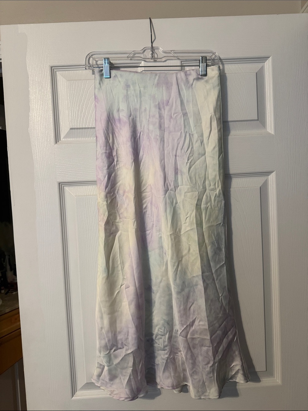 Altar'd State Pastel Tie-Dye Midi Skirt in Lavender, Mint & Cream